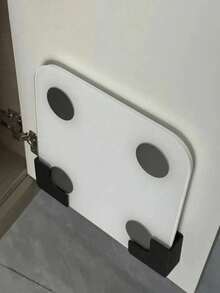 2件裝壁掛式體重計收納架，無縫自黏式安裝，塑膠材質，省空間設計，適用浴室與居家健身房，可放置體脂秤與健身器材，浴室收納架 - 彩色 - 查看 3