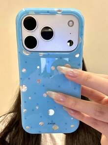 Casing Ponsel Motif Polka Dot Gletser Kompatibel dengan iPhone 17 Pro Max 17 Pro 16 Pro Max 15 Pro Max 14 13 12 11 Pro Max Pelindung Belakang - Biru - View 1