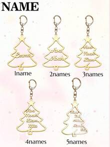 Custom Christmas Tree Keychain, Festive Personalized Keychain For Bags, Customized Key Chain, Customizable Keychains, Christmas Gift, Family, Friends - Style a - View 3