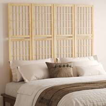 5.6FT Room Divider And Folding Portable Partition Screen, 4 Panel Asian Shoji Style Freestanding Privacy Screen With 3 Display Storage Shelves For Room Separation, Natural Wood - Natural - View 6