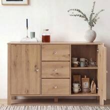 Sideboard With 3 Drawers And 2 Doors, Chest Of Drawers, Sideboard, Suitable For Dining Room, Living Room And Bedroom. 120 * 40 * 80 Cm - Camel - View 2
