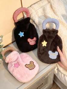 1Pair Plush And Adorable Explosion-Proof Hand Warmer, Hot Water Bottle, Cute And Girly Hand Warmer, Cartoon Winter Hand Warmer, Suitable For Autumn And Winter, A Great Christmas Gift. - Multicolor - View 2
