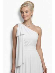 Long Dress For Bridesmaid Wedding Graduation Light Party - White - View 4