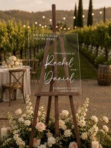 Photo Wedding Welcome Sign, Wedding Rehearsal Sign, Modern Wedding Sign, Acrylic Welcome Sign, Wedding Photo Sign, Welcome To Our Wedding - Multicolor - View 3