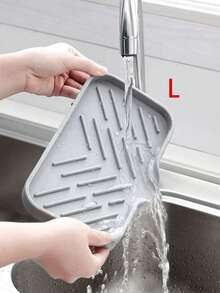 Silicone Sink Drain Rack With Drainage Holes, Kitchen Sink Sponge Holder, Dishwashing Basin Storage Rack, Kitchen Storage Organizer - Multicolor - View 11