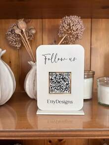 客製化壓克力 QR Code 告示牌，個性化社群媒體付款 QR Code 展示牌，客製化商業展示架，適用於商店與餐廳 - 彩色 - 查看 2