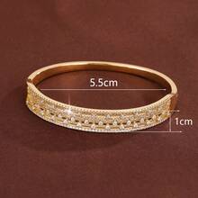 1pc Minimalist Geometric Line Starry Sky Shape Design Inlaid With Cubic Zirconia Women's Fashion Bracelet - Multicolor - View 8