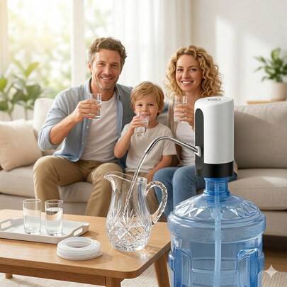 Pompe à eau électrique, distributeur d'eau rechargeable, convient pour la cuisine de la maison, le restaurant, la fête, le camping, etc. Fonctionnement facile avec un seul bouton