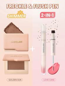 SHEGLAM [2Pcs] Summer Vibes Blush & Bronzer Bundle Set Brand Beauty Cosmetic Makeup For Women And Girls - Love Cake+Golden Sun - View 2
