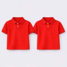 Young Boys Polo Shirts - Red - View 1