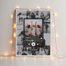 客製化音樂海報畫布模板，我們的歌曲照片拼貼慶祝禮物，房間裝飾，牆面藝術，個性化照片，男朋友，女朋友，父親，母親，家人，朋友，週年紀念，生日，臥室，極簡風，貼心禮物 - 彩色 - 查看 11