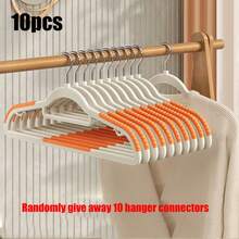 10/40pcs Heavy Duty Non-Slip Hangers (Free Hooks) - Durable, Sturdy, Space-Saving Design, Suitable For Shirts, Pants, Indoor Storage, Outdoor Drying, Clothing Display, Standard Hangers, Closet Organization - Multicolor - View 14
