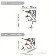 1pc PVC Material Halloween Spider Web Static Glass Sticker, Double-Sided Visible, 20 Lines, Self-Adhesive Decorative Sticker, Suitable For Home Windows - Multicolor - View 5