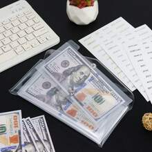 A6 Budget Cash Envelope Organizer Clear PVC Wallet With Divider Tabs , Cash Saving System Easy To View Contents For Planner Journal Portable Cash Storage For Budget Tracking, Receipts, Bills & Coupon Collection - A - View 2