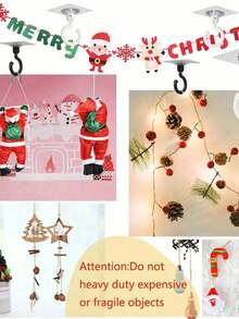Rotatable Self-Adhesive Ceiling Hook, Drill-Free Adhesive Multi-Function Hook, Suitable For Hanging Plants, Lanterns, Wind Chimes, Kitchen Utensils, Bathroom Accessories, Home Storage, Yard And Holiday Decorations - Multicolor - View 3
