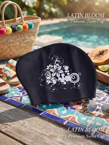 1 pieza Gorro de natación de silicona, impermeable & antideslizante, cómodo & transpirable, alta elasticidad, unisex, equipo de natación, esencial de playa, accesorio de playa, flotador de piscina - A - Ver 6