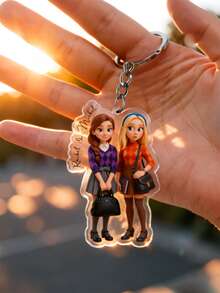 Custom Portrait Acrylic Figurine, Personalized Photo To Cartoon Acrylic Keychain, Custom Photo To Cartoon Acrylic Plaque, Custom Name Ornament, Wedding Keepsake, Anniversary Gift, Suitable For Couples/Friends/Family Custom Cartoon Photo Gift - C-cartoonized Name Accessories - View 7