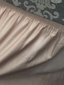 1件裝復古提花圖案荷葉邊全包圍彈性沙發套，防塵防污，一體式可拉伸沙發保護套，客廳居家裝飾，可機洗 - 卡其色 - 查看 2