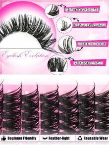 EYELASH EVOLUTION 224pcs 100D Eyelashes, Mixed Length, C-Curl, Individual Lashes, Shiny & Charming Eyes, 3D Cat Eye Style Extension, Lightweight Fluffy False Lashes, Soft & Comfortable, Suitable For Beginners, Reusable, DIY Time-Saving, Holiday Gift, Fox Eyes/Cat Eyes - C - View 7