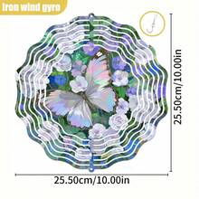 Butterflies Fluttering In Blooming Flower Garden, With Rotating Hook, 360° DIY Creative Wind Spinner, Four Seasons Creative Style Wind Spinner Set, Wind-Powered Rotation, Easy Installation, (Pendant Not Included) Random Style - A - View 3