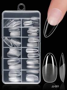120pcs Matte Soft Gel Full Coverage Square Acrylic Artificial Toenail Tips For Nail Salon And Home Pedicure Nail Care Supplies - 無色 - 查看 11