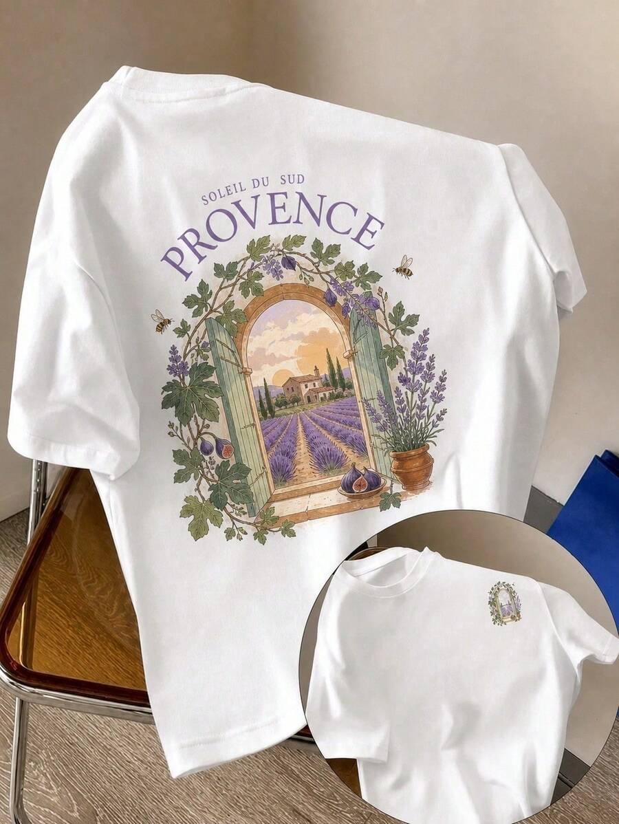 CASA T-Shirt Estiva Alla Moda Vintage 100 Cotton With The Inscription "Don't Trust Anyone", Crew Neck, Short Sleeve, Y-Print, For Women And Men. - White 4 - View 1