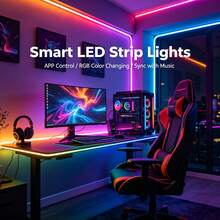 Smart RGB LED Light Strip With APP And 44-Key Remote, Music Sync Color Changing, USB Powered, Flexible LED Strip, Suitable For Bedroom, TV Backlight, Game Room And Home Party Decoration - TY-c-h - View 11