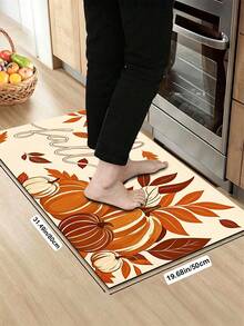 1/2pcs Vintage Thanksgiving Pumpkin & Maple Leaf Pattern Diatomaceous Earth Bath Mat, Super Absorbent, Non-Slip, Perfect For Bathroom, Kitchen And Dining Room, Quick Dry, Machine Washable, Ideal Home Decor And Bathroom Mat Gift - Multicolor - View 15