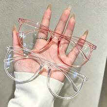2 cái/1 cái kính mắt unisex mắt kính trong suốt, có sẵn khung màu đen, hồng và trong suốt. Phù hợp cho học sinh đeo khi đi học lại, dùng để đọc máy tính, chơi game, xem TV hoặc dùng điện thoại. - trong suốt - Xem 4