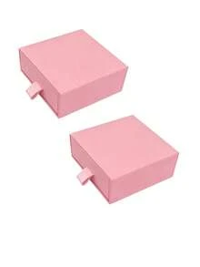 10-Piece Set Of Drawer-Style Cardboard Jewelry Boxes, Pink Cardboard Jewelry Gift Boxes, With Black Sponge, Stackable, Suitable For Storing And Displaying Necklaces, Bracelets, Earrings, And Other Jewelry - Pink - View 11