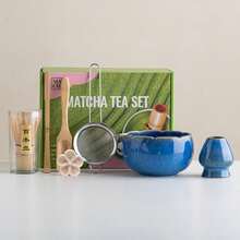 1件/7件日式窯燒抹茶茶具組，包含抹茶碗、抹茶刷、抹茶杯、攪拌棒、茶匙、茶碗組，抹茶沖泡工具，甜點與飲品製作工具 - 彩色 - 查看 11