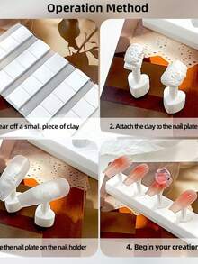 1pc Heart-Shaped Nail Art Holder, Non-Magnetic Transparent Acrylic Nail Art Stand, Practice Base & Display Rack, Nail Art DIY Tool - Multicolor - View 7