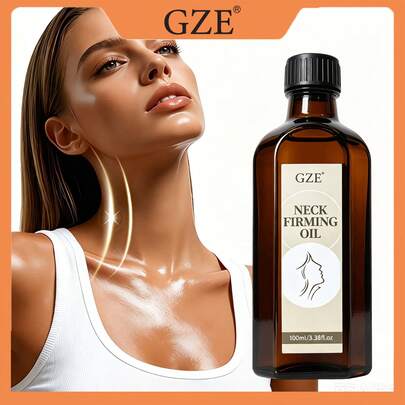 GZE Firming Neck Massage Oil 100ml/3.38fl.Oz, Daily Moisturizing Firming Neck Oil, Nourishes Dry Neck Skin And Improves Neck Wrinkles And Texture