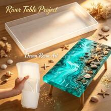Cubulo 22.63 X 11.81 X 1.38 Inch Large Epoxy Resin Mold, Reusable Resin Mold Suitable For River Tables, Coffee Tables, Trays, Cutting Boards, DIY Resin Art - Mould - View 5