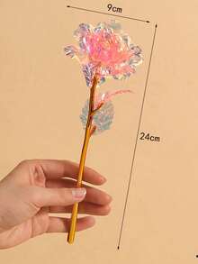 5/10/20pcs Shiny Crystal Rose Bouquet, Elegant Iridescent Artificial Flowers With Gold Stems, Glass Vase, Suitable For Valentine's Day, Wedding, Anniversary And Christmas Party Decoration, Romantic Decor, Sequin Flowers, Plastic Roses - Multicolor - View 2