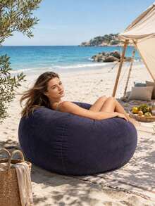 3件/1件裝 純色柔軟充氣懶人沙發，可折疊便攜舒適休閒椅，適合成人家庭，室內戶外露營夏季使用 - 多款 - 查看 5