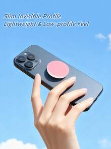 Solid Color Minimalist Retractable Phone Airbag Stand, Slouchy Portable Adhesive Phone Ring Grip - Multicolor - View 3