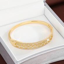 1pc Minimalist Geometric Line Starry Sky Shape Design Inlaid With Cubic Zirconia Women's Fashion Bracelet - Multicolor - View 7
