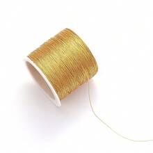 1 Roll Golden/Silvery Thread Macrame Cord Rope Braided String For Bracelet Necklace Diy Tassels Beading Shamballa String Jewelry Making - Wire - View 9