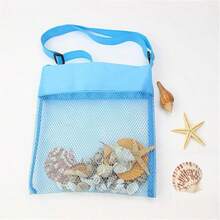 1pc Bright Color Mesh Beach Tote Bag (Size: 22cm L X 25cm W) - Lightweight, Adjustable Shoulder Strap, Foldable Design, Suitable For Outdoor Activities, Picnics And Shell Collecting, Beach Essential - View 4