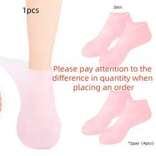 2/4pcs Silicone Foot Moisturizing Socks, Suitable For Cracked And Dry Feet, Personal Foot Care Product, Can Be Used With Foot Cream, High Elasticity Silicone Moisturizing Socks - Moisturizing Socks - View 3