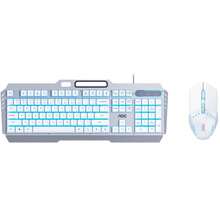 AOC KM410 Gaming Wired Keyboard & Mouse Combo RGB Lighting Mechanical Feel 104 Keys Office Computer Keyboard Set Ergonomic Design - View 12