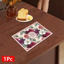 1pc Camellia Pattern Printed Diatomaceous Earth Kitchen Dish Drying Mat, Absorbent Dish Drying Pad, Coffee Machine Mat, Dishwashing Mat, Sink Mat, Kitchen Countertop Protector, Suitable For Cups, Plates, Tableware And Kitchen Decor - Multicolor - View 13