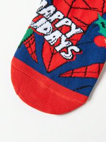 1/2/4 Pairs Disney Spider-Man Christmas Socks For Women, Novelty Long Socks Gift - Multicolor - View 8