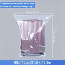 5件大號透明收納袋，適用於被褥衣物，0.1-0.14mm厚，防水防潮可重複使用搬家包裝袋 - 查看 19