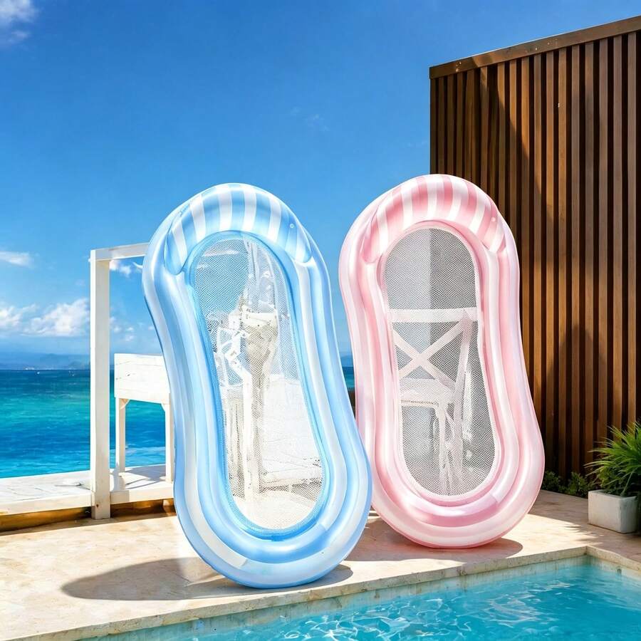 Durable Adult Inflatable Pool Lounge Float, Heavy Duty Deep Water Inflatable Lounge Float, Lake Beach Sunbathing Float, Swimming Pool Floating Raft - Multicolor - View 1