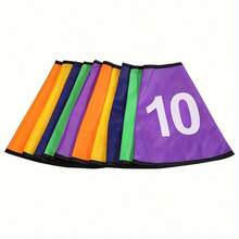Numbered Cone Marker Sleeves, Colorful Training Cone Flag Caps, 1-10 Numbered Cone Wraps For Football Agility Training - Color Mixing - View 11