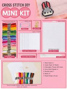 167pcs DIY Cross Stitch Material Kit 14CT Transparent Mesh Sheet Bead Pendant Making Tool Set (Finished Product In Image Needs To Be Made Yourself, This Product Only Includes Accessories, No Tutorial Included) - Multicolor - View 7