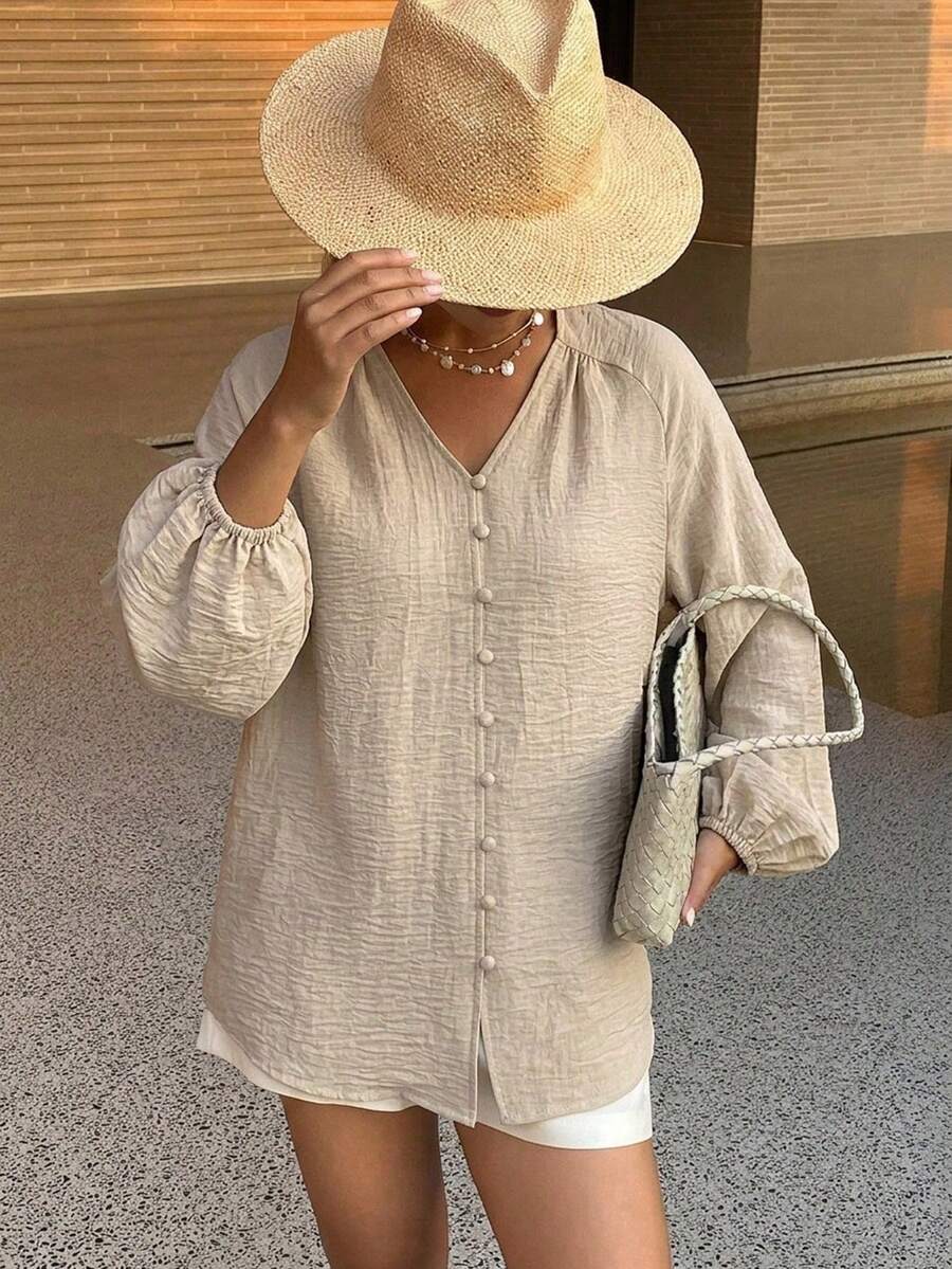 Women Blouses & Shirts - 米色 - 查看 1