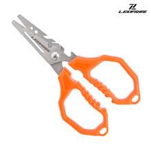 LEOFISHING Multifunction Fishing Scissors For Braided Line Mono Fluorocarbon Wire Lines,Non-Slip Grip Fishing Shears Enlarged Finger Holes With Bottle Opener - Orange - View 12